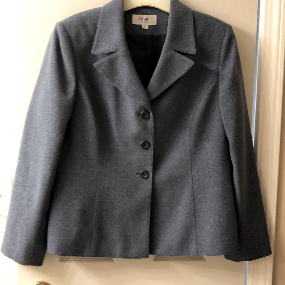 Le Suit Heather Blue Blazer